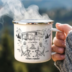 And So The Adventure Begins - Personalized Enamel Mug