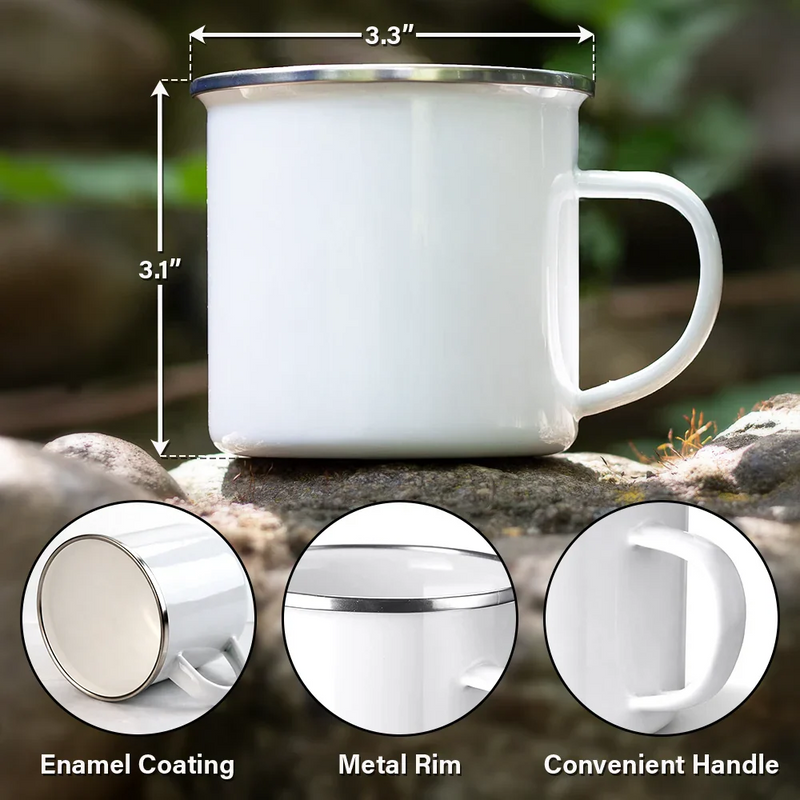 And So The Adventure Begins - Personalized Enamel Mug