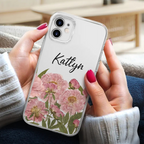 Faux Pressed Birth Flower - Personalized Clear Phone Case