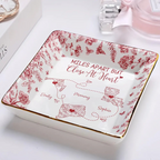 Always Under The Same Sky Toile Pattern - Personalized Ring Dish
