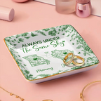 Always Under The Same Sky Toile Pattern - Personalized Ring Dish