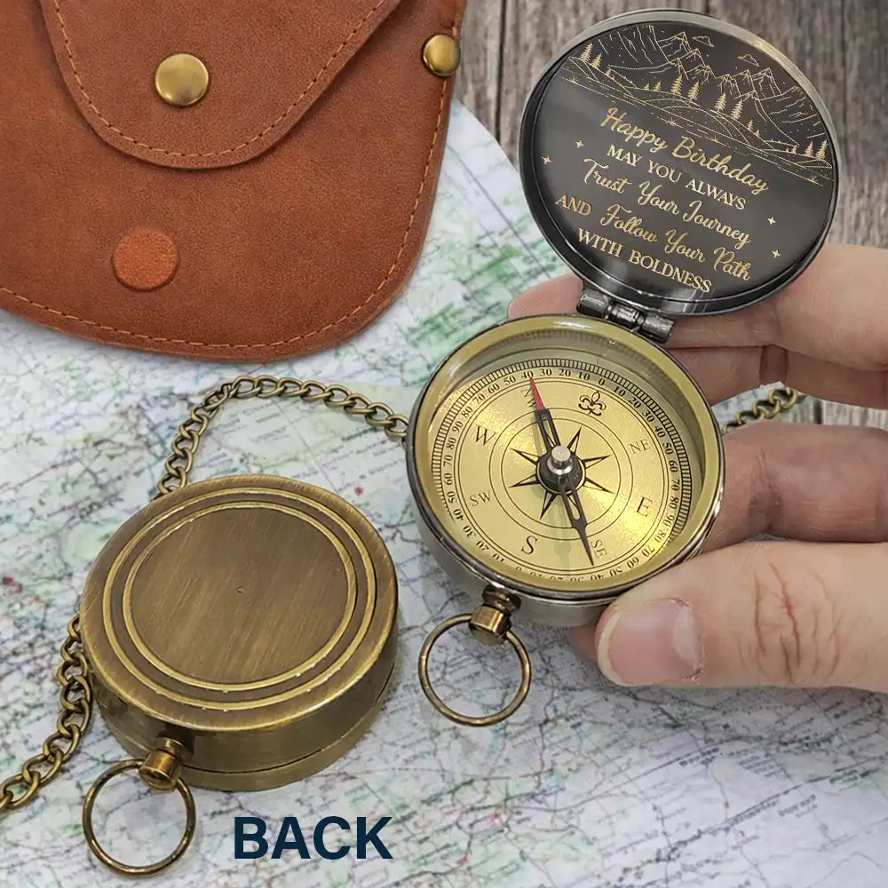 May You Always Trust Your Journey - Personalized Engraved Brass Compass