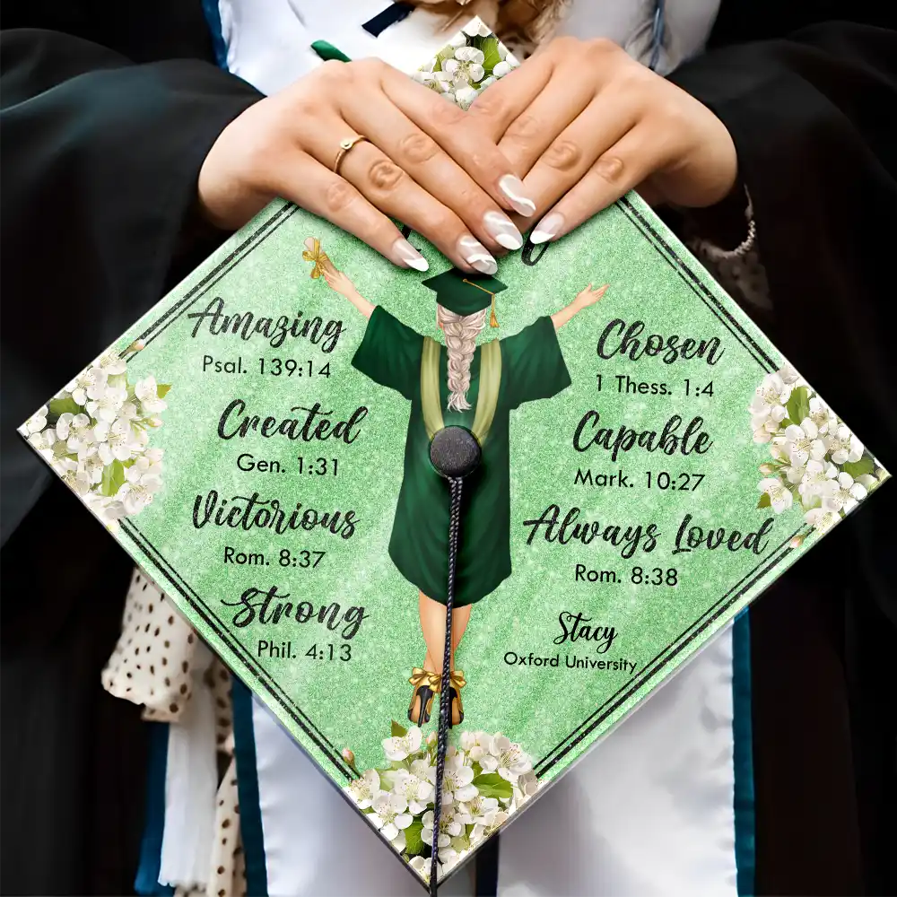I Am Amazing Capable Strong - Personalized Graduation Cap Topper