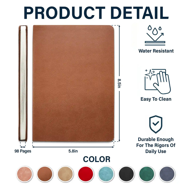 The Adventure Book Cartoon Couple Camping - Personalized Leather Journal