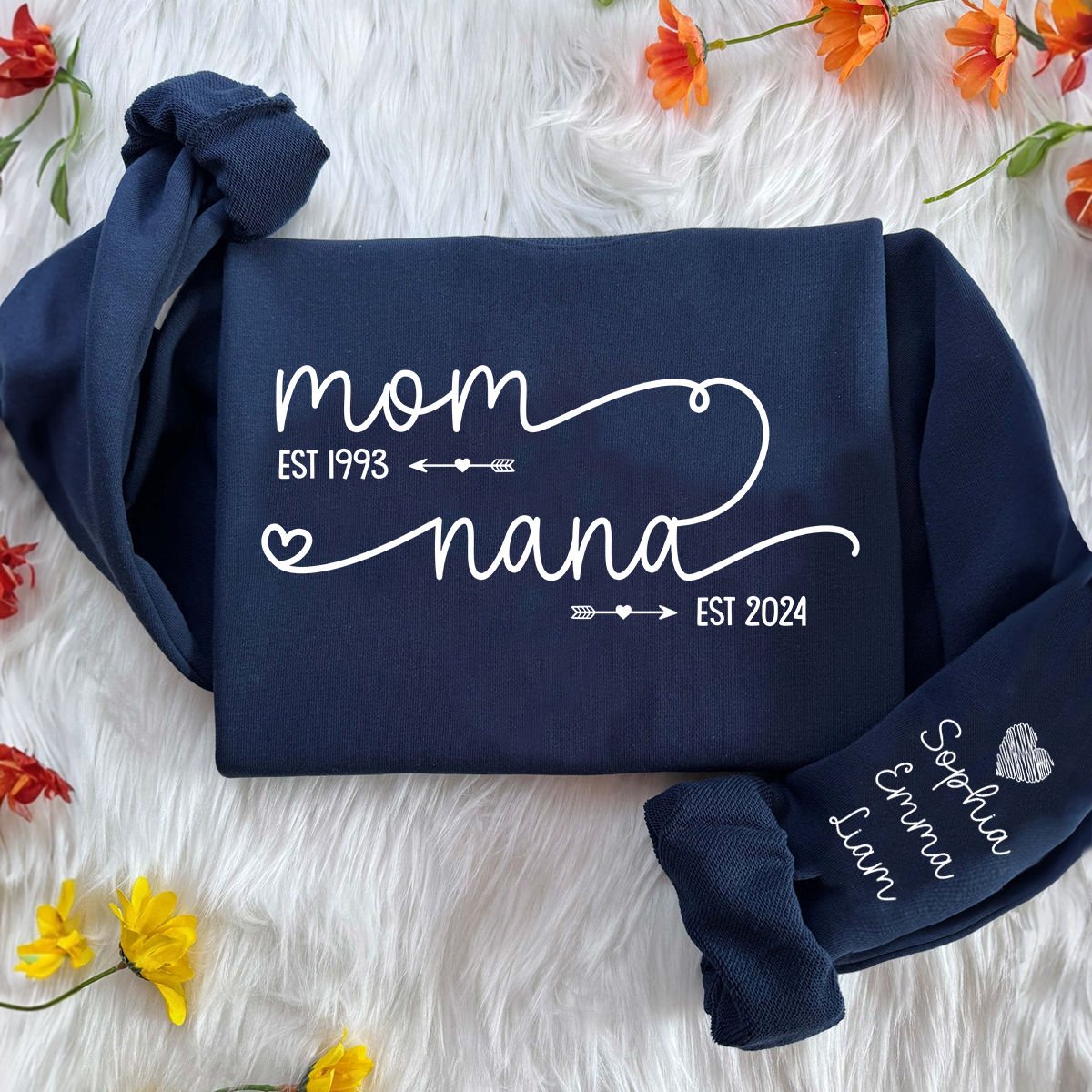Custom Mom Grandma Est Year Sweatshirt