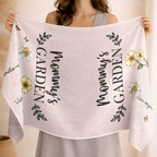 Grandma's Garden Birth Flowers - Personalized Lightweight Soft Shawl