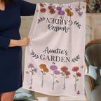 Grandma's Garden Birth Flowers - Personalized Lightweight Soft Shawl