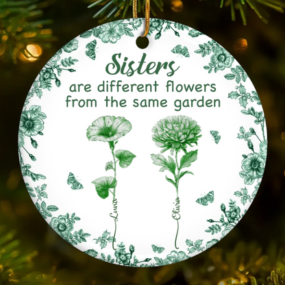 Custom Ceramic Ornament - Personalized Best Friend Birthday Gifts For Women, Besties, Sisters, BFF - True Friendship Grows With Time