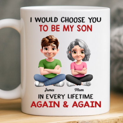 Behind Every Great Son Is A Loving Mom - Personalized Mug