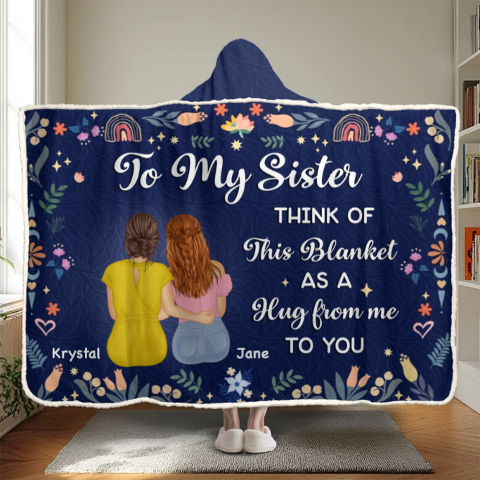 Besties Make Life Sparkle Brighter - Personalized Wearable Hooded Blanket