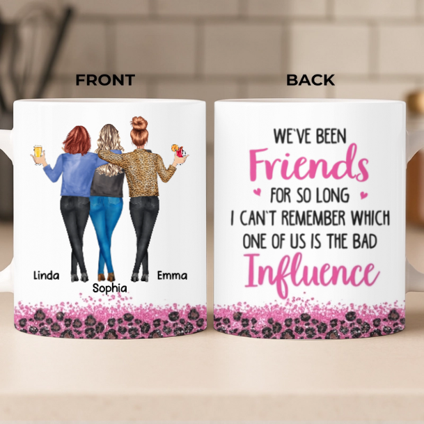 Custom Mug - Personalized Best Friend Christmas Birthday Gifts For Women, Besties, Sisters, BFF - Life Is Better With Besties