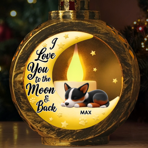 Custom Candlelight Lantern Ornament - Personalized Pet Christmas Memorial Sympathy Gifts For Dogs - Love Never Fades
