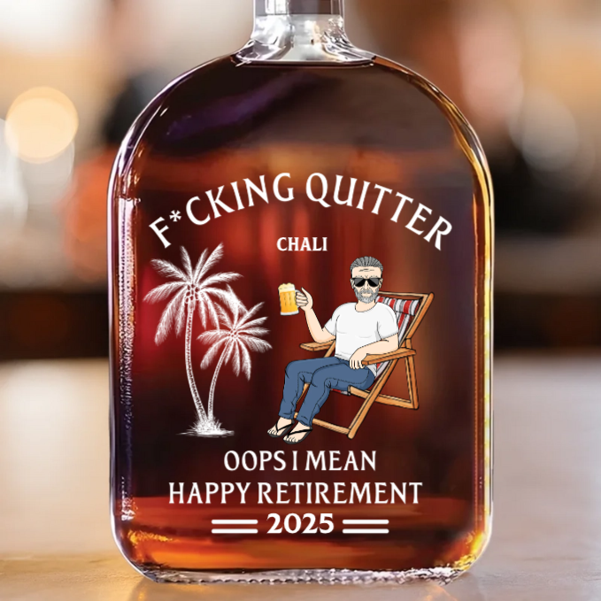 Officially Done - Coworker Personalized Custom Whiskey Bottle - Appreciation, Retirement Gift For Coworkers, Work Friends, Colleagues