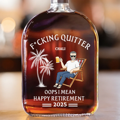 Officially Done - Coworker Personalized Custom Whiskey Bottle - Appreciation, Retirement Gift For Coworkers, Work Friends, Colleagues