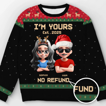 Custom Unisex Ugly Sweatshirt - Personalized Anniversary Christmas Wedding Gifts For Husband And Wife, Him And Her - Forever Festive, Forever Us