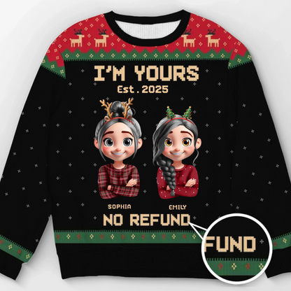 Custom Unisex Ugly Sweatshirt - Personalized Anniversary Christmas Wedding Gifts For Husband And Wife, Him And Her - Forever Festive, Forever Us