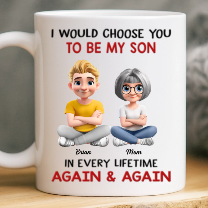 Behind Every Great Son Is A Loving Mom - Personalized Mug
