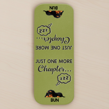 Custom Leather Magnetic Bookmark - Personalized Bookish Gifts For Book Lovers, Bookworms, Dog Dad And Mom - Happiness Is Another Chapter