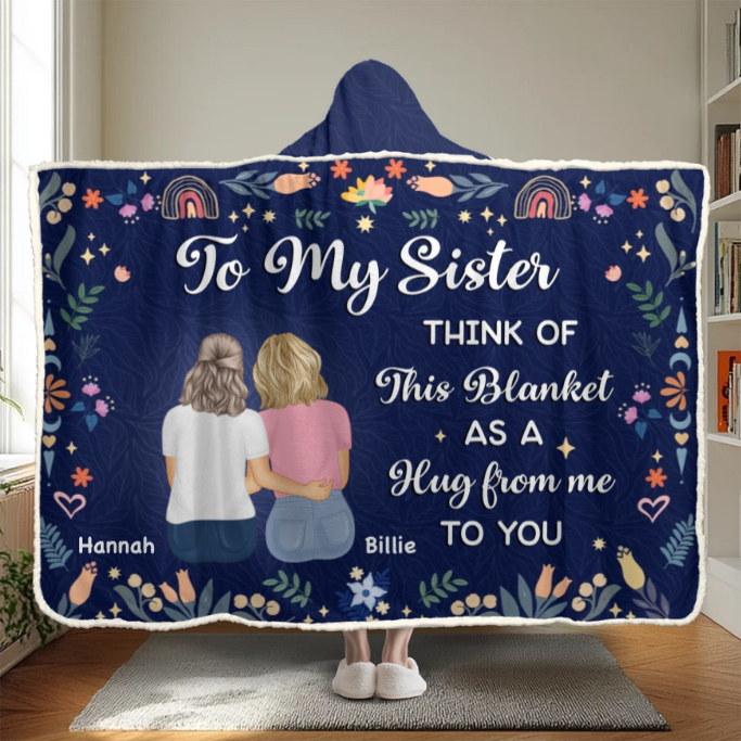 Besties Make Life Sparkle Brighter - Personalized Wearable Hooded Blanket