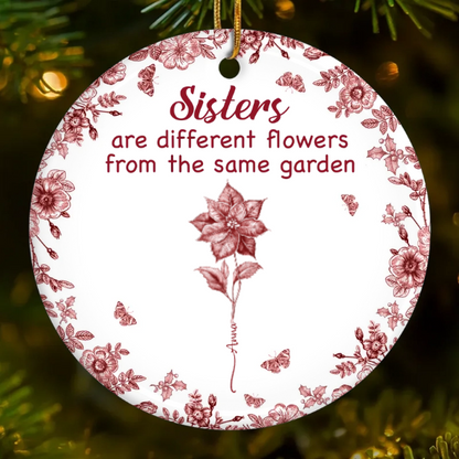 Custom Ceramic Ornament - Personalized Best Friend Birthday Gifts For Women, Besties, Sisters, BFF - True Friendship Grows With Time