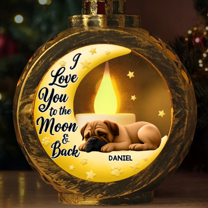 Custom Candlelight Lantern Ornament - Personalized Pet Christmas Memorial Sympathy Gifts For Dogs - Love Never Fades
