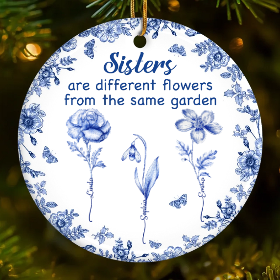 Custom Ceramic Ornament - Personalized Best Friend Birthday Gifts For Women, Besties, Sisters, BFF - True Friendship Grows With Time