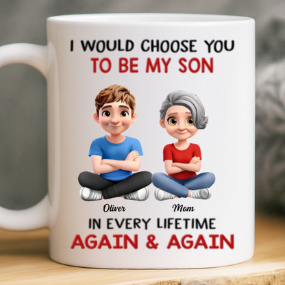Behind Every Great Son Is A Loving Mom - Personalized Mug