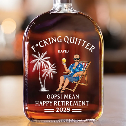 Officially Done - Coworker Personalized Custom Whiskey Bottle - Appreciation, Retirement Gift For Coworkers, Work Friends, Colleagues