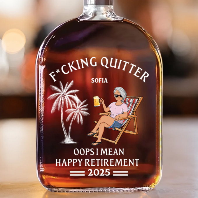 Officially Done - Coworker Personalized Custom Whiskey Bottle - Appreciation, Retirement Gift For Coworkers, Work Friends, Colleagues