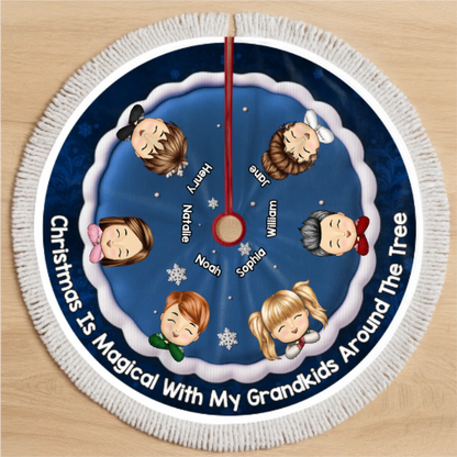 Custom Tree Skirt - Personalized Christmas Birthday Gifts For Grandma, Grandpa, Grandparents - Together We Make Christmas Bright