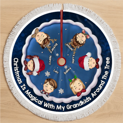 Custom Tree Skirt - Personalized Christmas Birthday Gifts For Grandma, Grandpa, Grandparents - Together We Make Christmas Bright