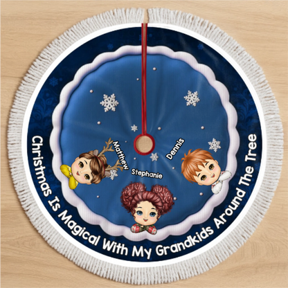 Custom Tree Skirt - Personalized Christmas Birthday Gifts For Grandma, Grandpa, Grandparents - Together We Make Christmas Bright