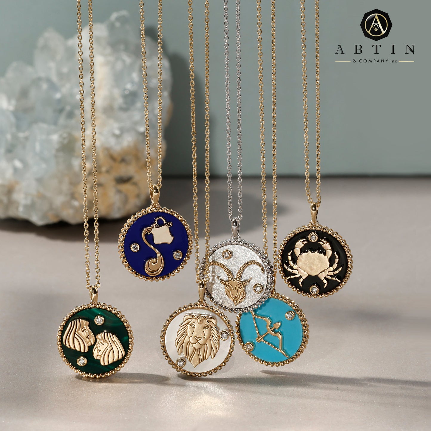 14K Gold & Diamond Aries Horoscope Medallion