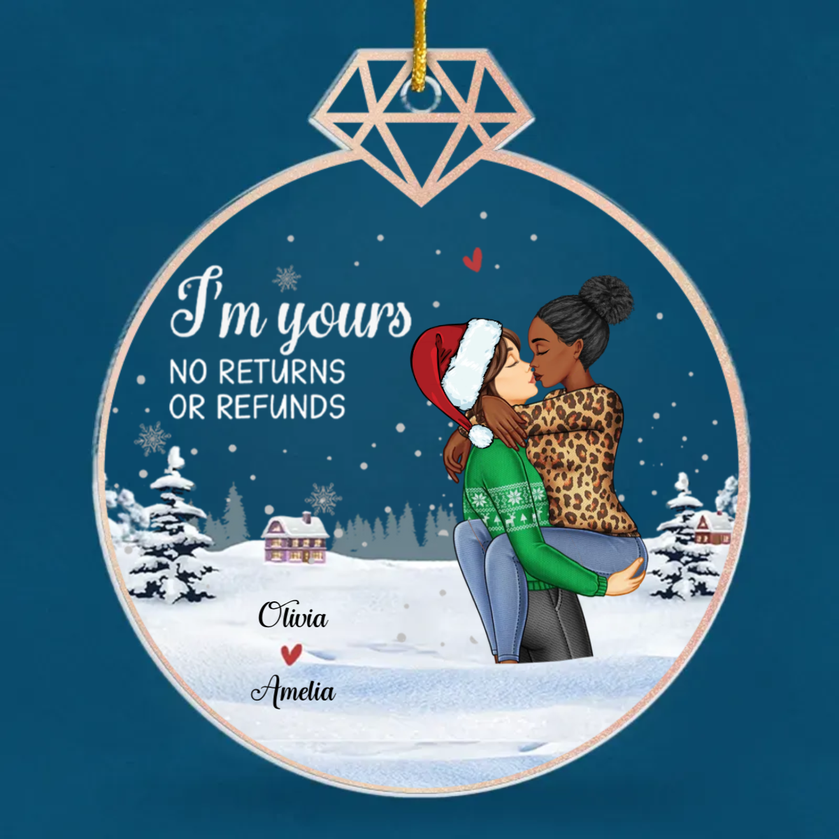 Our First Christmas Together - Couple Personalized Custom Ornament - Acrylic Custom Shaped - Christmas Gift For Husband Wife, Anniversary