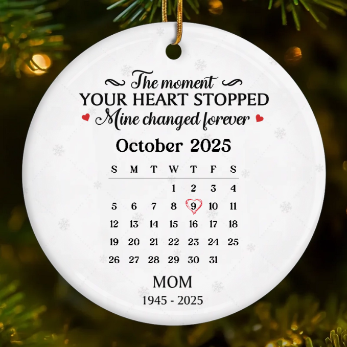 Custom Acrylic Ornament - Personalized Christmas Memorial Sympathy Gifts For Loss Of Mom, Dad - Gone From Sight, Never From Heart