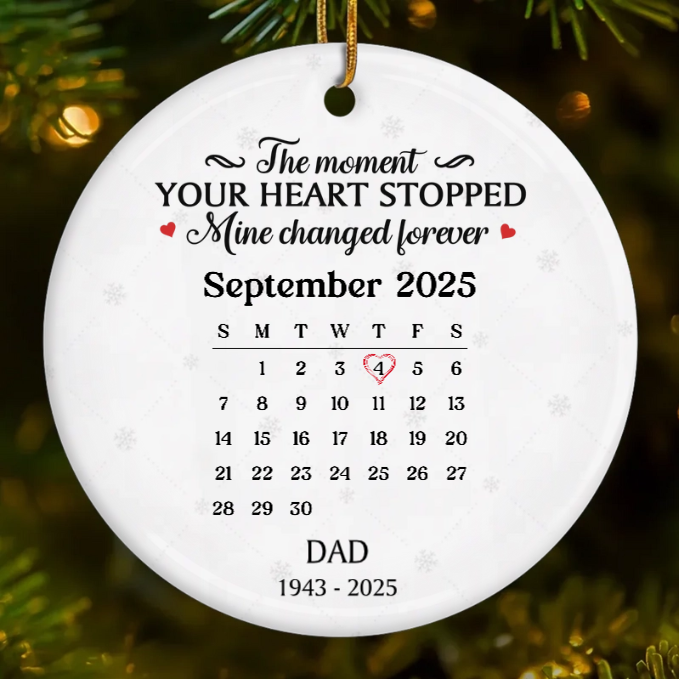 Custom Acrylic Ornament - Personalized Christmas Memorial Sympathy Gifts For Loss Of Mom, Dad - Gone From Sight, Never From Heart