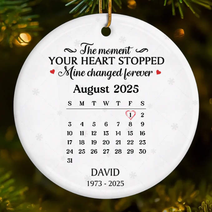 Custom Acrylic Ornament - Personalized Christmas Memorial Sympathy Gifts For Loss Of Mom, Dad - Gone From Sight, Never From Heart