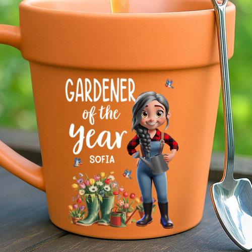 Custom Plant Pot Ceramic Mug - Personalized Garden Gifts For Gardeners - Plant Parent Vibes - Flower Pot Mug