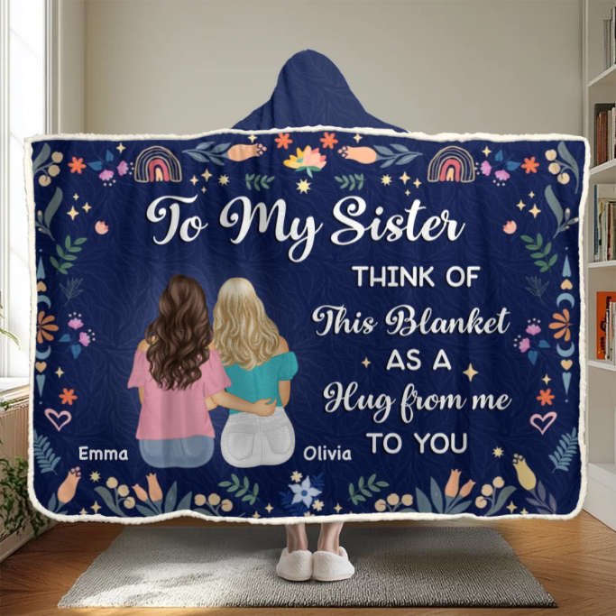 Besties Make Life Sparkle Brighter - Personalized Wearable Hooded Blanket