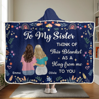 Besties Make Life Sparkle Brighter - Personalized Wearable Hooded Blanket