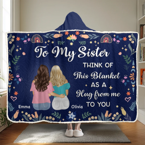 Besties Make Life Sparkle Brighter - Personalized Wearable Hooded Blanket