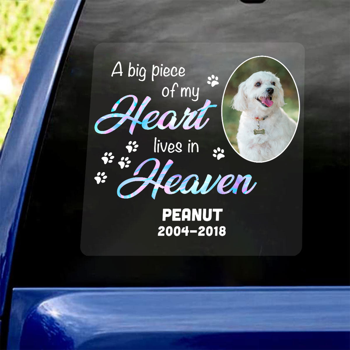 No Longer By My Side But Forever In My Heart Pet Memorial Personalized Decal