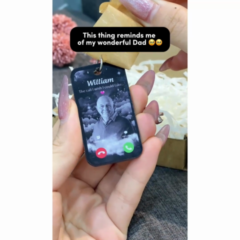 The Call I Wish I Could Take Memorial Sympathy Gift Remembrance Keepsake Photo Inserted Personalized Acrylic Keychain