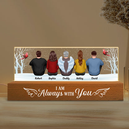 Always With You Snow Memorial Remembrance Sympathy Gift Personalized Acrylic Block LED Night Light