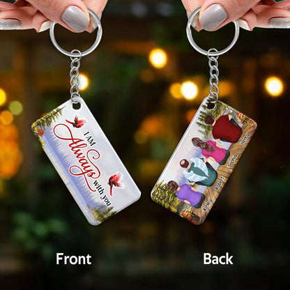 Lake Landscape Whole Back View Family Sitting Remembrance Gift Memorial Personalized Acrylic Keychain