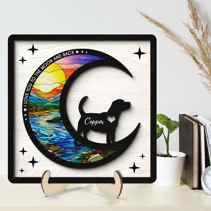 Loss Of Pet Memorial Personalized 2 Layered Wooden Plaque