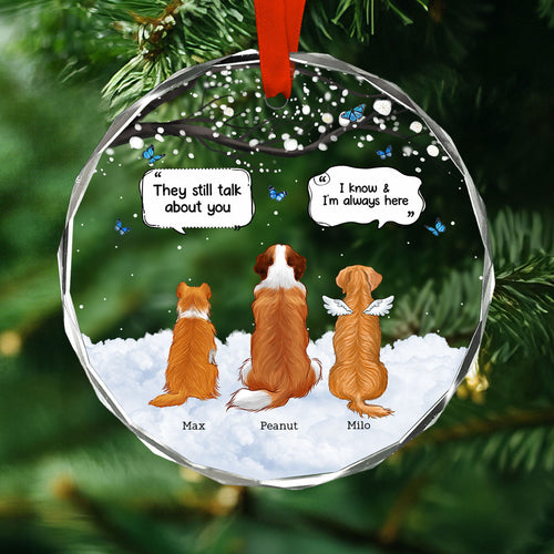 Pet Dog Cat Memorial Keepsake Sympathy Gift Personalized Glass Ornament
