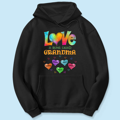 Colorful Pattern Love Is Being Call Grandma Personalized Shirt