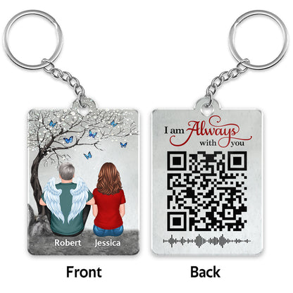 Blossom Tree Family Memorial Remembrance Keepsake Voice Message QR Code Personalized Acrylic Keychain