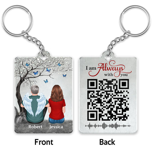 Blossom Tree Family Memorial Remembrance Keepsake Voice Message QR Code Personalized Acrylic Keychain